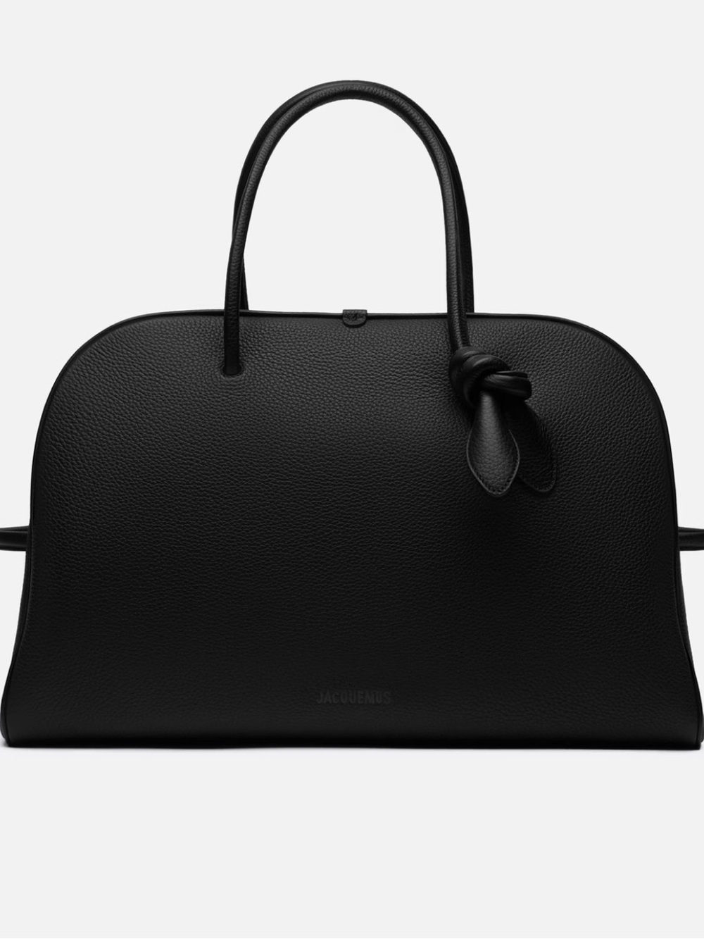 Jacquemus Black Textured Leather The large Turismo NEW